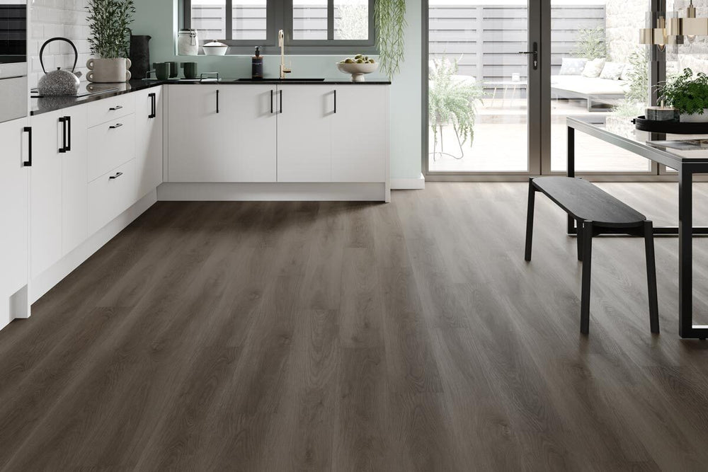 Spectra Luxury Gluedown Vinyl Flooring Grey Oak Plank