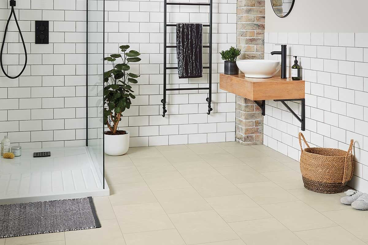Karndean Knight Tile Ivory Riven Slate Rigid Core Luxury Vinyl Tile SCB-ST18-18