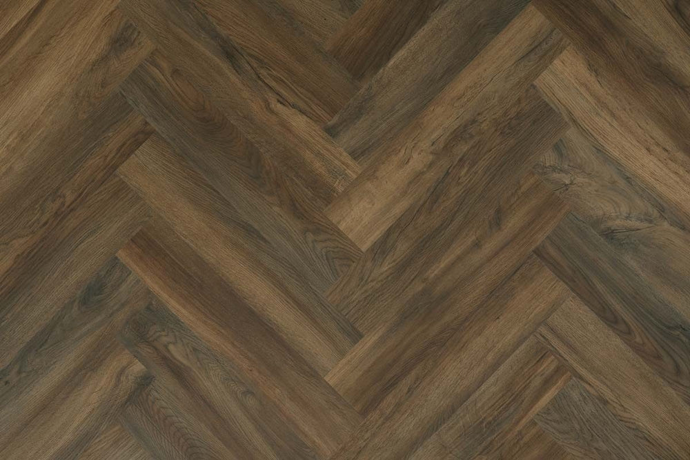Spectra Luxury Gluedown Vinyl Flooring Mocha Grain Oak Herringbone