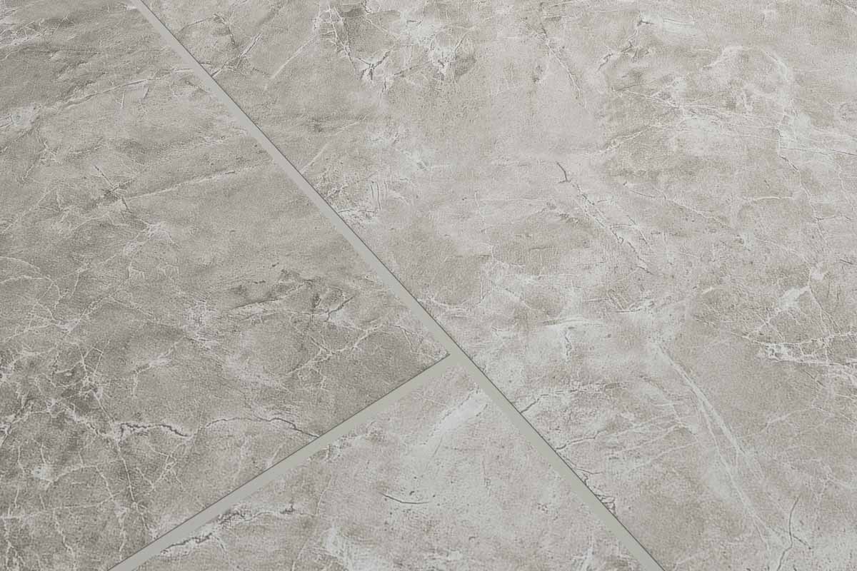 Audacity Rigid Core Pre-Grout Click Vinyl Flooring Grey Marble Tile