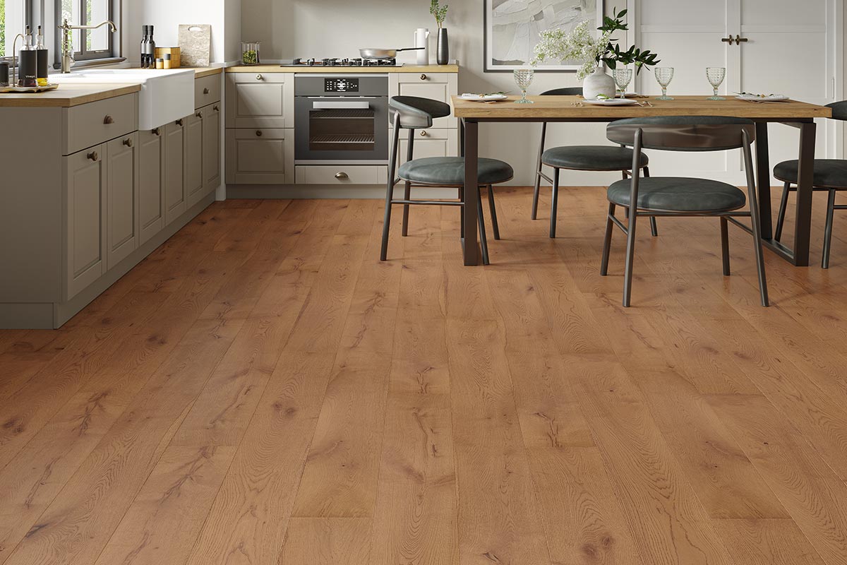 Galleria Engineered Rustic Oak Flooring 20mm x 190mm Conrad Brushed UV Lacquered