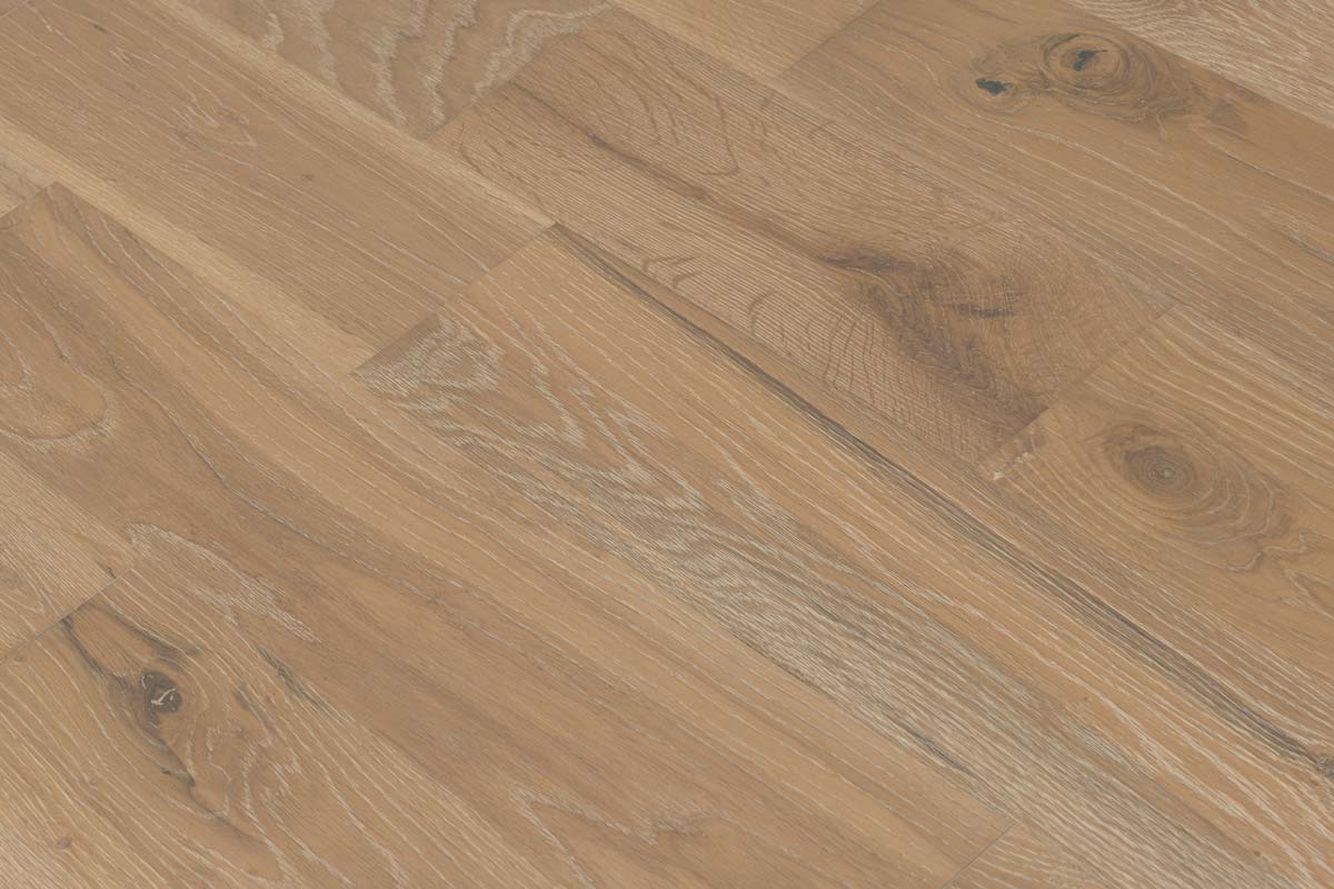 Galleria Professional Solid European Rustic Oak Flooring 18mm x 150mm Stoney Grey Brushed & Lacquered