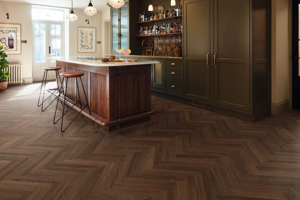 Karndean Knight Tile Nutmeg Limed Oak Gluedown Herringbone SM-KP164