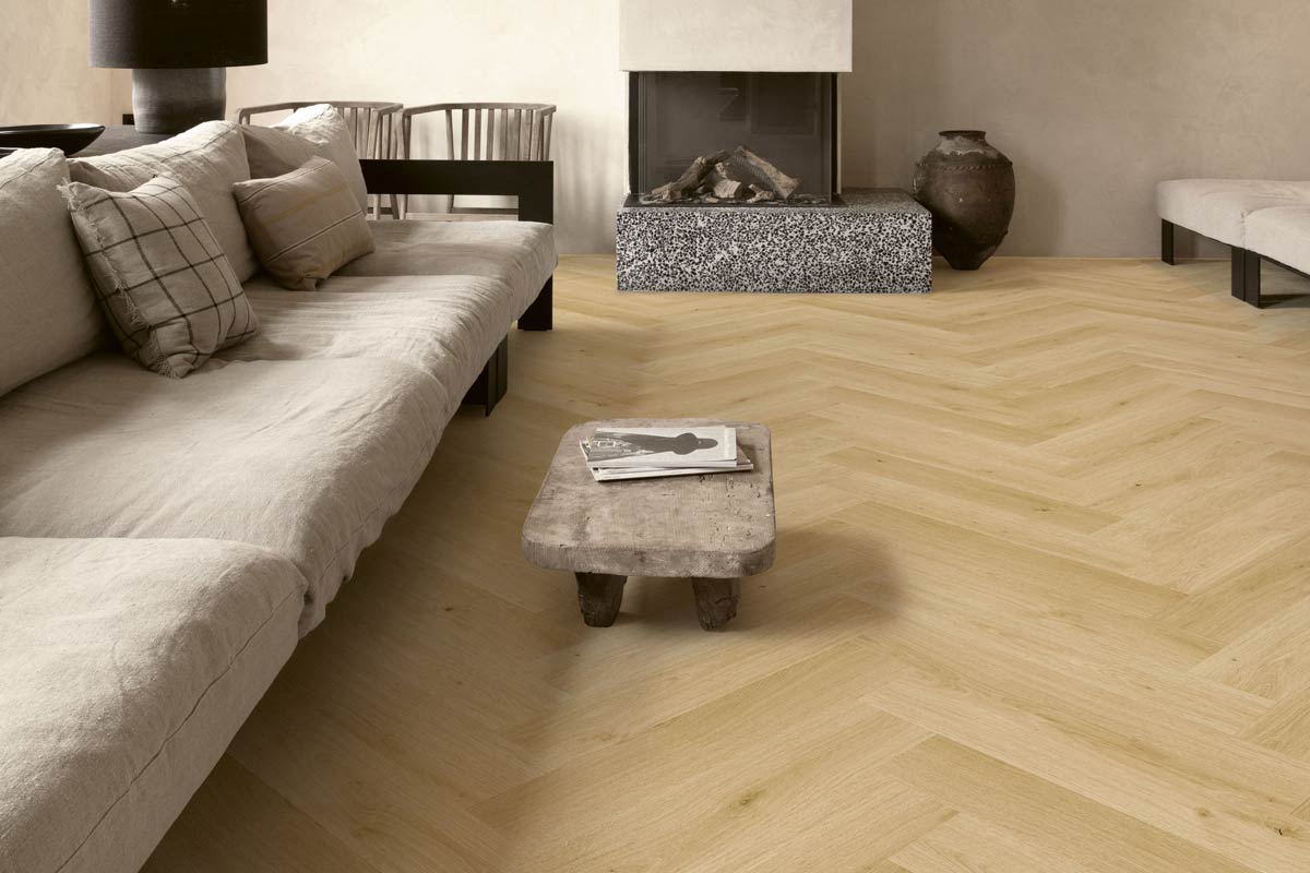 Quick-Step Impressive Design Cardamom Oak Click Herringbone Laminate IMD8242
