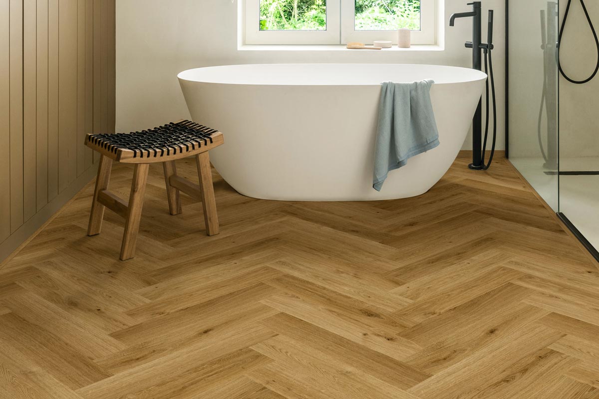Quick-Step Impressive Design Cinnamon Oak Click Herringbone Laminate IMD8244