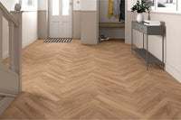 Series Woods 8mm Herringbone Laminate Flooring Warm Honey Oak K450