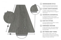 Spectra Luxury Rigid Core Click Vinyl Pewter Grey Herringbone Built-in Underlay