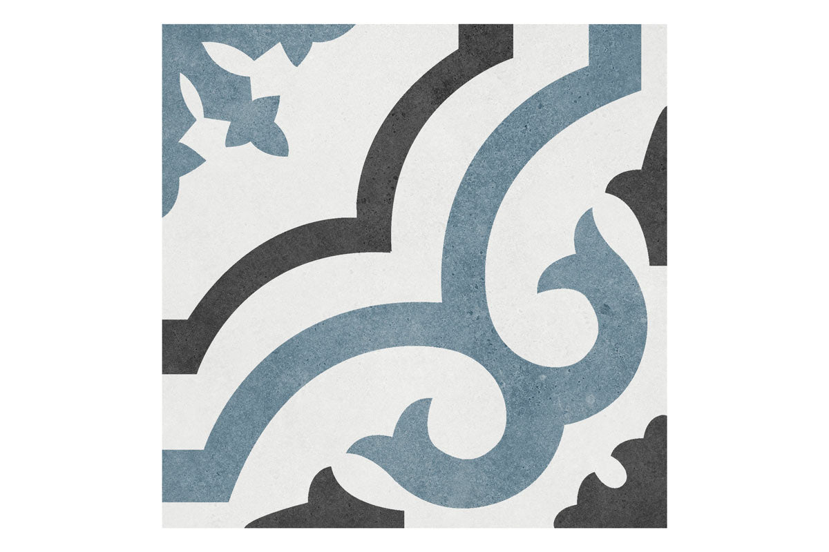Liliana Patterned Blue Gaudi Matt Porcelain Tile