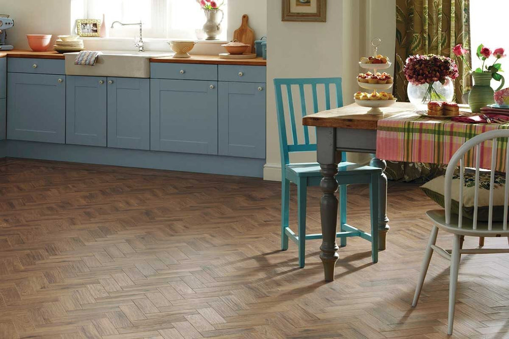 Karndean Art Select Morning Oak Gluedown Herringbone LVT AP06