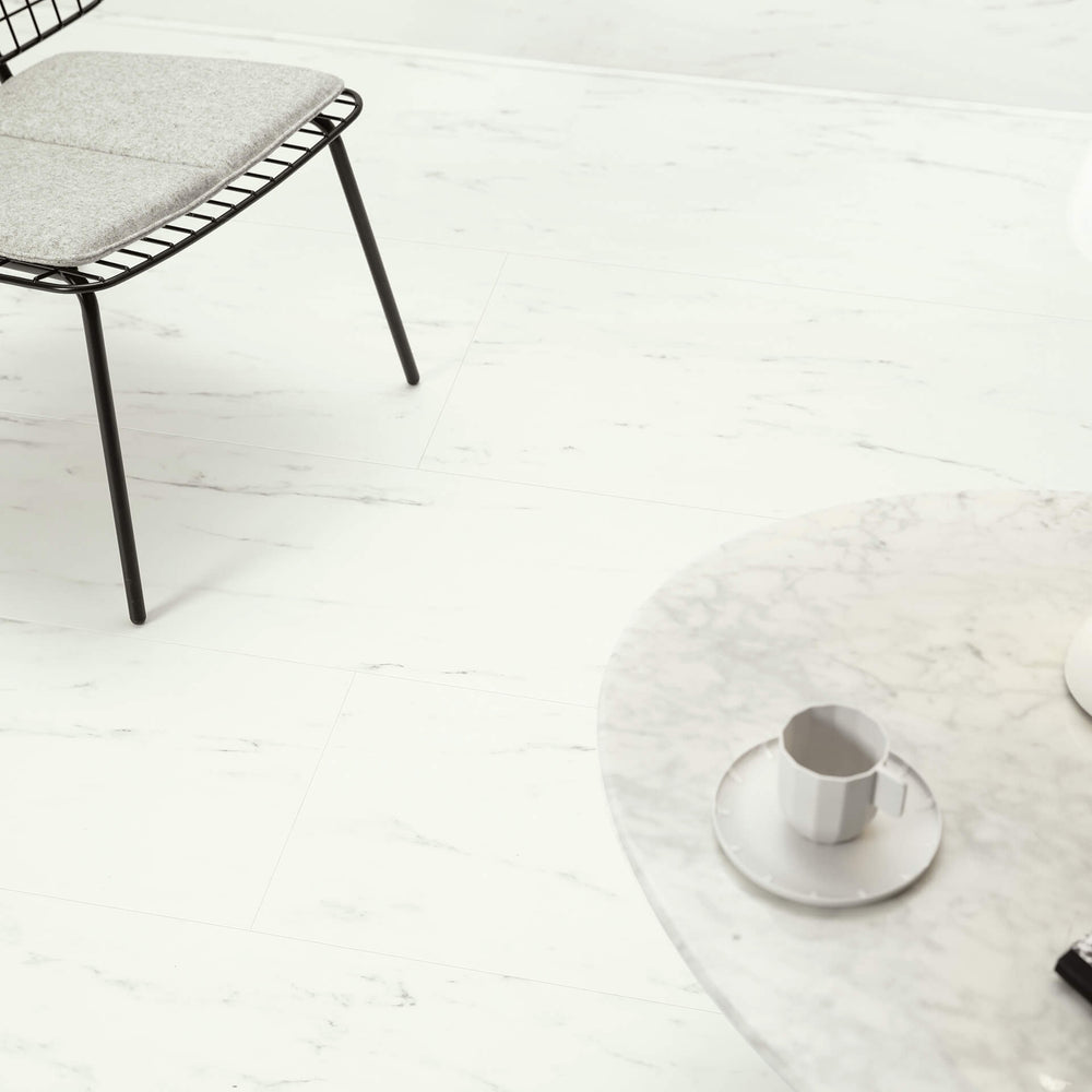 Quick-Step Oro Marble Carrara White Click Luxury Vinyl Tile Built-in Underlay AVSTU40136
