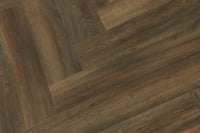 Spectra Luxury Acoustic Rigid Core Click Vinyl Flooring Cocoa Oak Herringbone Built-In Underlay