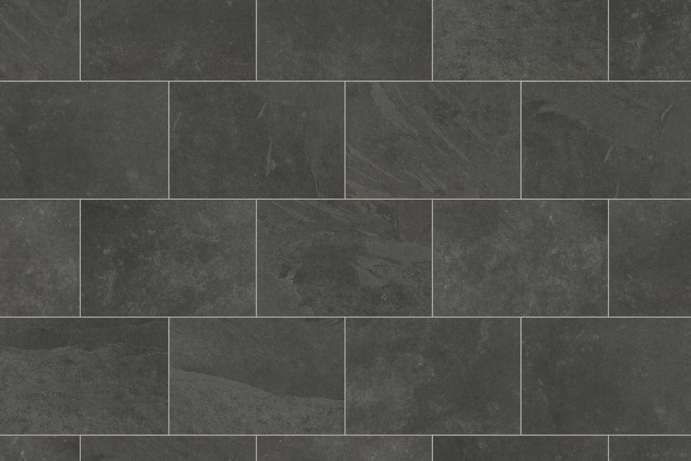 Karndean Knight Tile Black Riven Slate Gluedown Luxury Vinyl Tile ST15