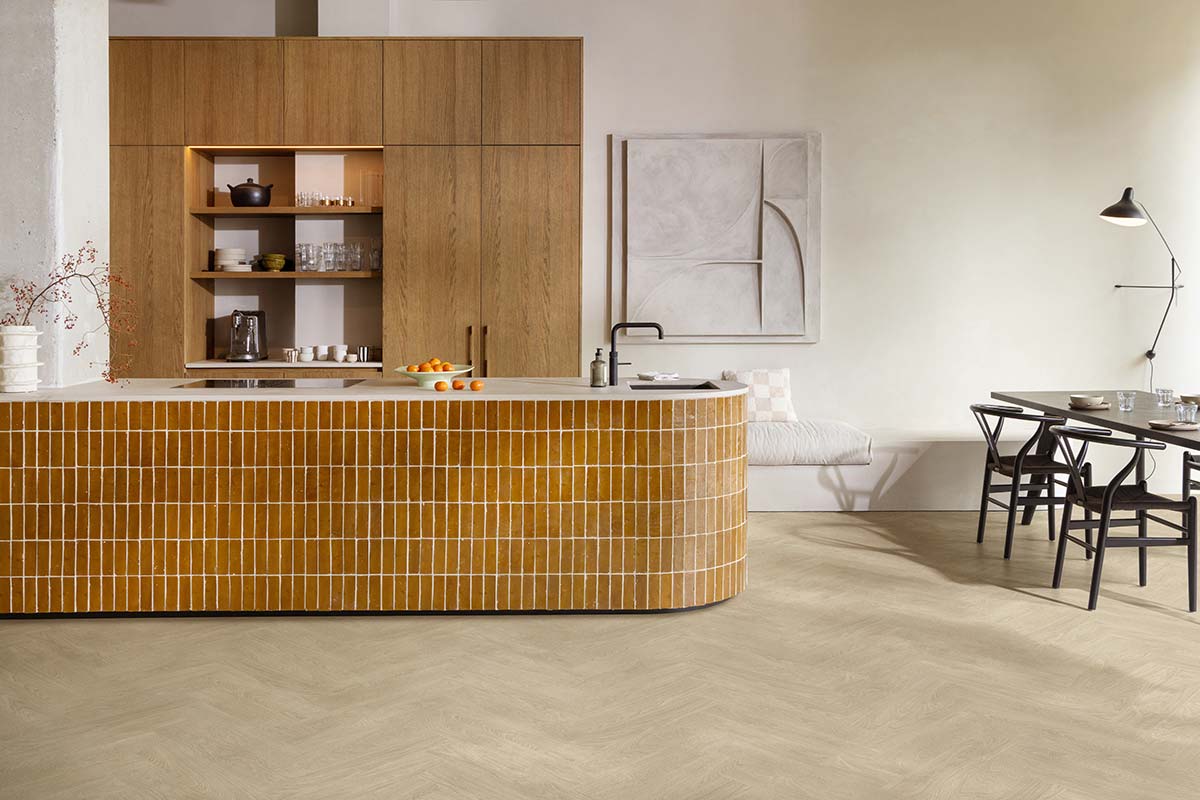 Moduleo LayRed 51230 Herringbone Laurel Oak Click Vinyl Flooring Built-in Underlay MODLR40644HB