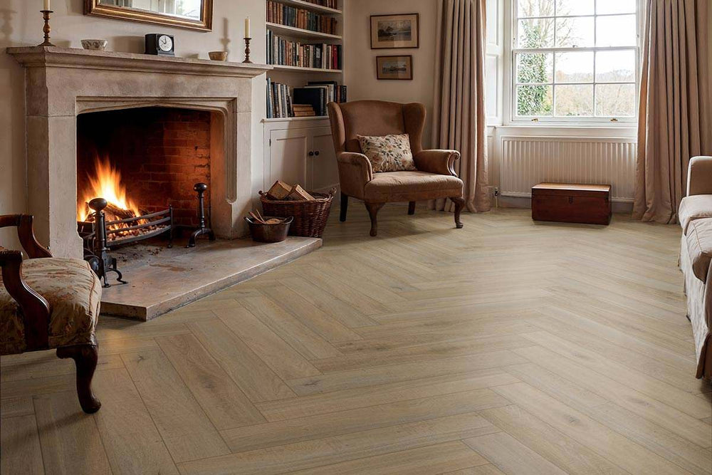 Audacity 12mm Laminate Herringbone Summer Hill Oak Built-in Underlay