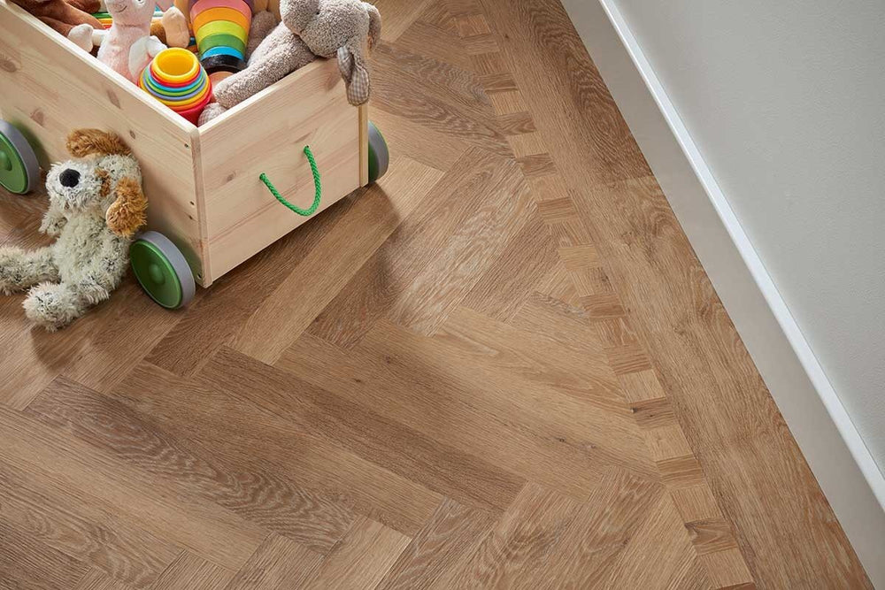 Karndean Knight Tile Pale Limed Oak Gluedown Herringbone SM-KP94