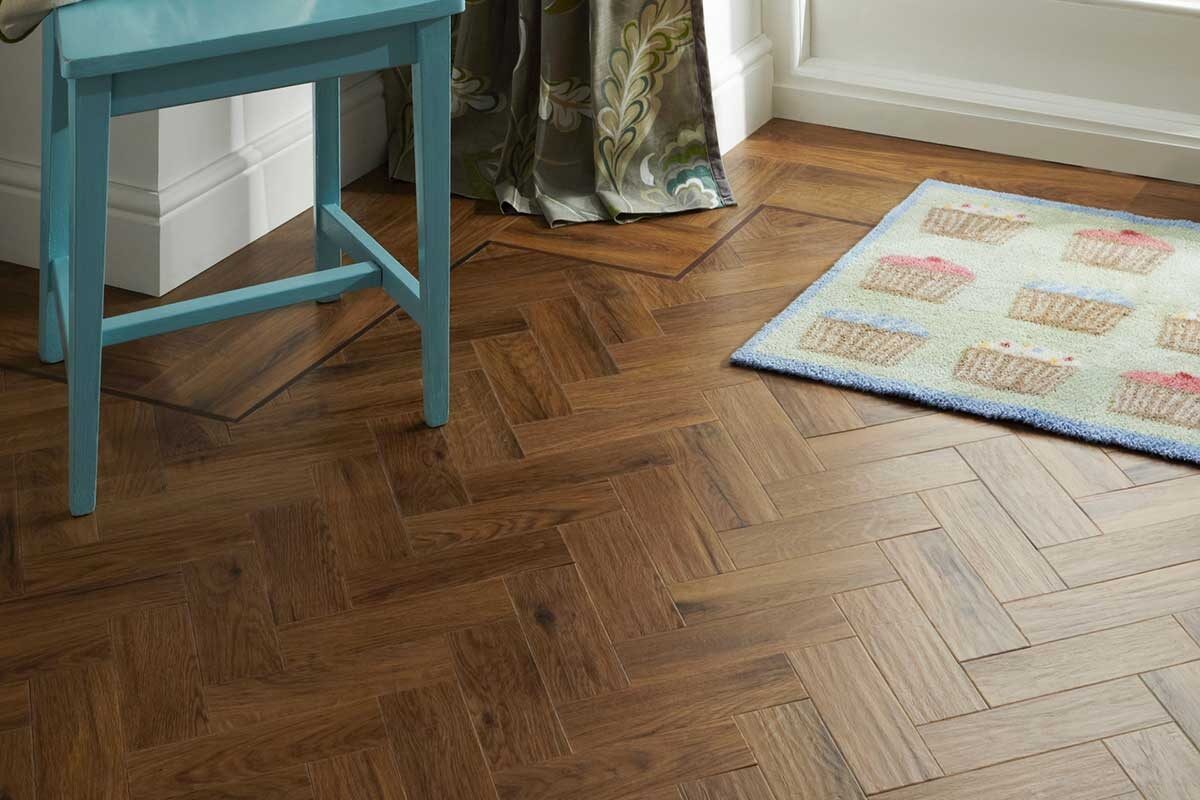 Karndean Art Select Morning Oak Gluedown Herringbone LVT