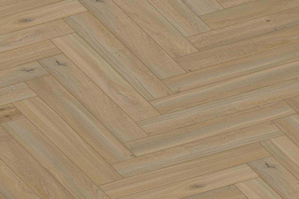 Audacity 12mm Laminate Herringbone Summer Hill Oak Built-in Underlay
