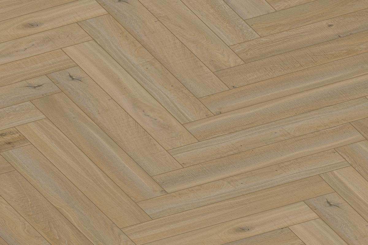 Audacity 12mm Laminate Herringbone Summer Hill Oak Built-in Underlay