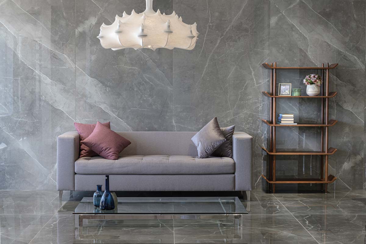 Kosmo Marble Light Grey Polished Porcelain  Tile