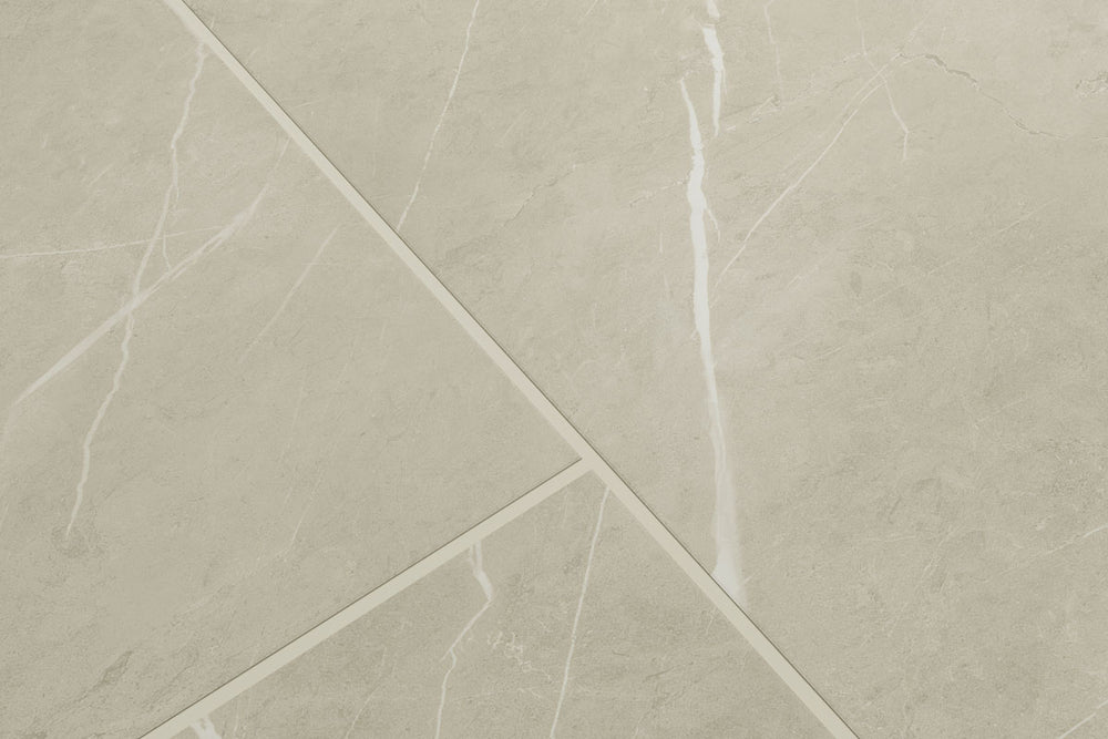 Audacity Rigid Core Pre-Grout Click Vinyl Flooring Cream Stone Tile Built-In Underlay