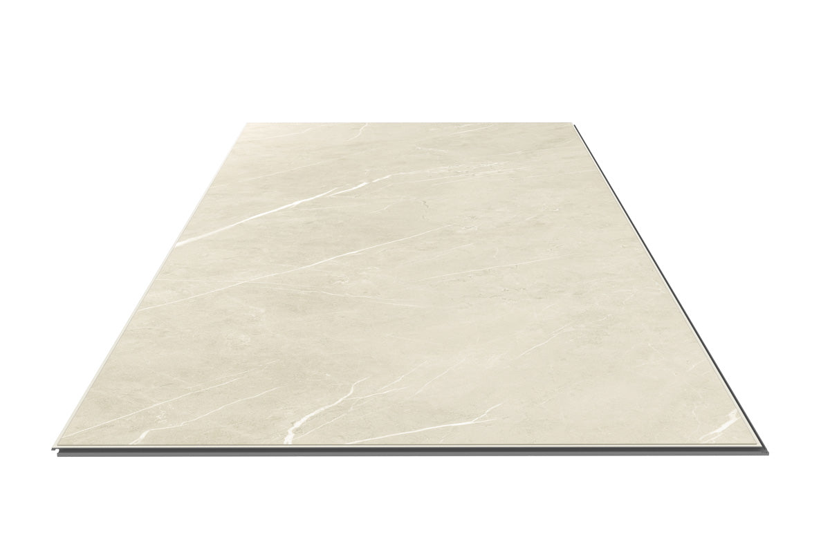 Audacity Rigid Core Pre-Grout Click Vinyl Flooring Cream Stone Tile Built-In Underlay