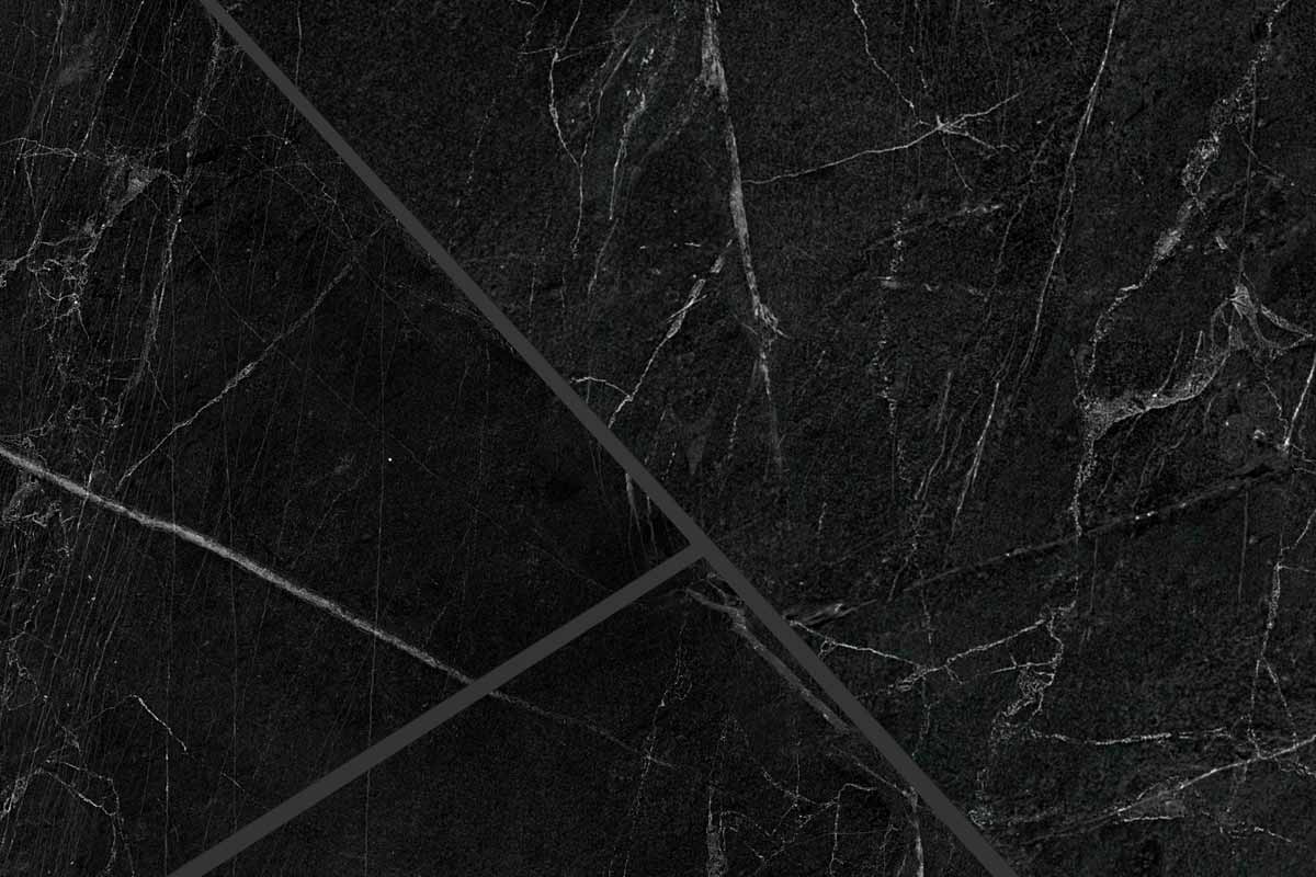 Audacity Rigid Core Pre-Grout Click Vinyl Flooring Black Marble Tile