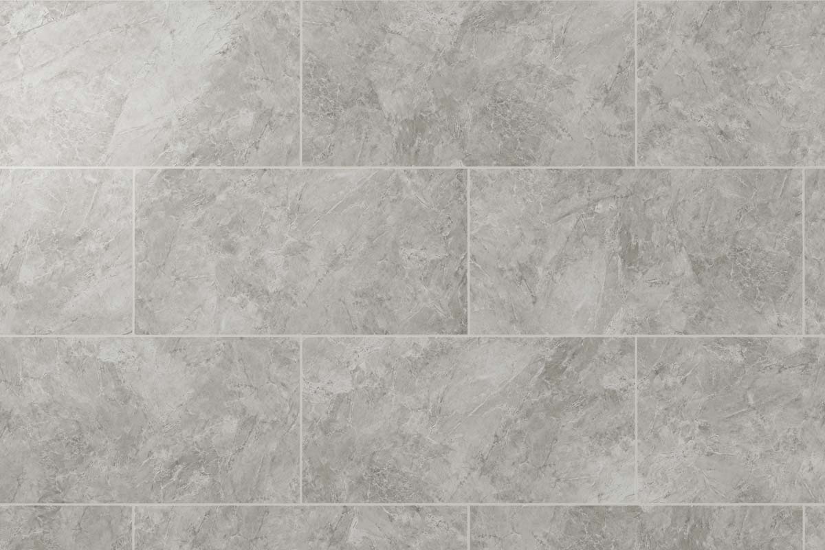 Audacity Rigid Core Pre-Grout Click Vinyl Flooring Grey Marble Tile