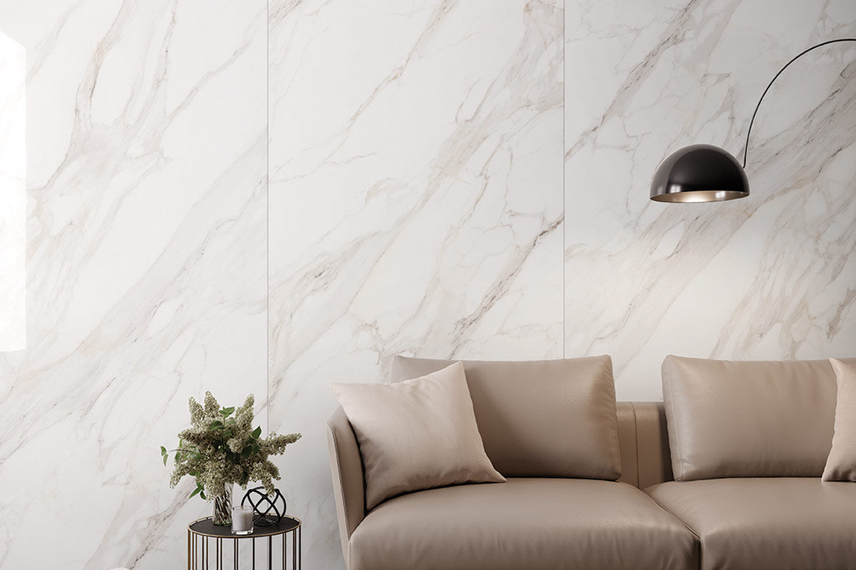 Emperador Gold Marble White Matt Porcelain Tile