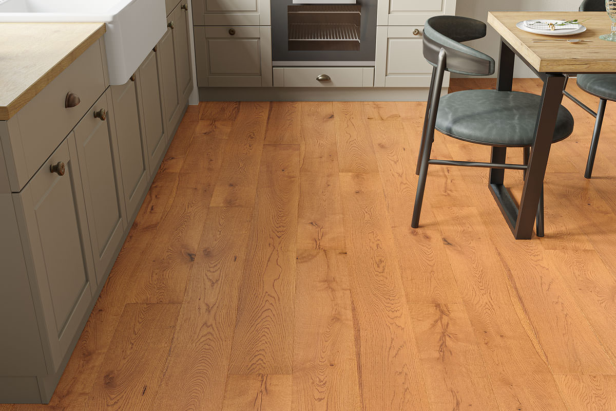 Galleria Engineered Rustic Oak Flooring 20mm x 190mm Conrad Brushed UV Lacquered