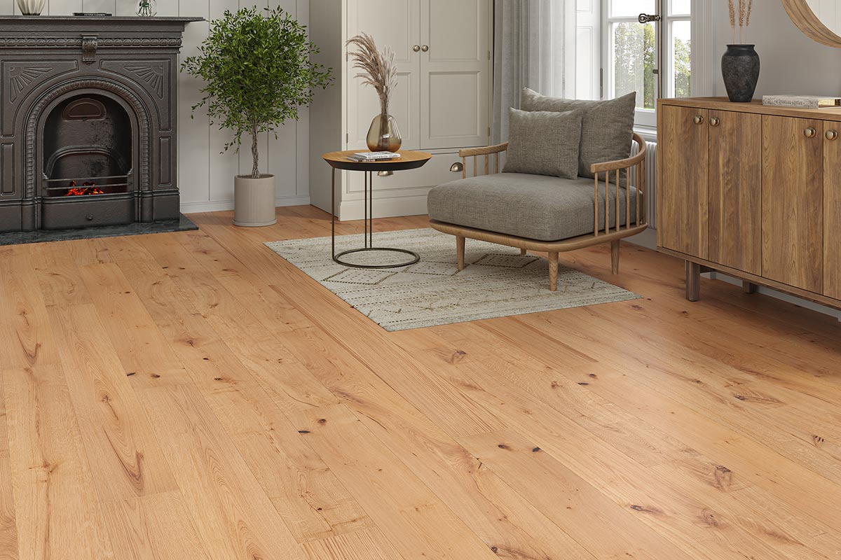 Galleria Engineered Rustic Oak Flooring 20mm x 190mm Jenson Smooth UV Lacquered