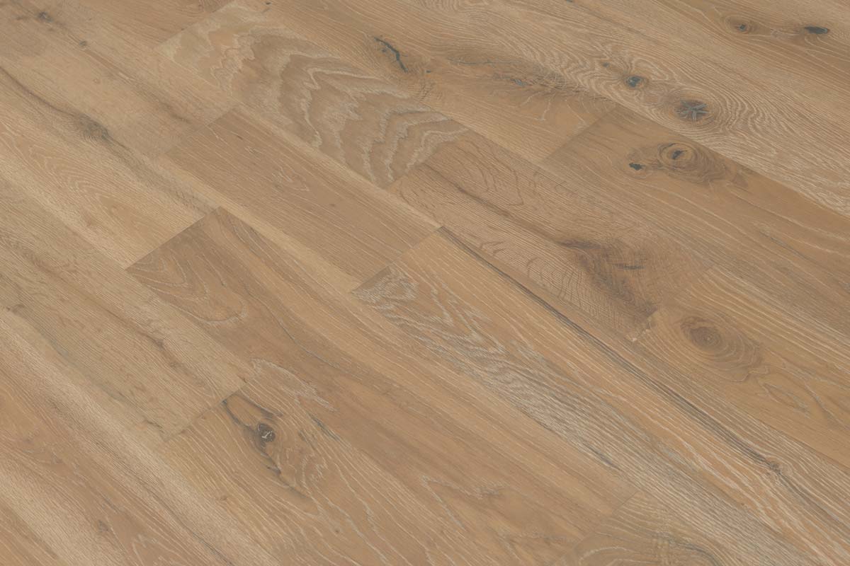 Galleria Professional Solid European Rustic Oak Flooring 18mm x 150mm Stoney Grey Brushed & Lacquered