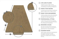 Galleria Professional Engineered European Rustic Oak Flooring 20mm x 190mm Stoney Grey Oiled