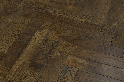 Galleria Professional Engineered Rustic Oak Herringbone Flooring 20mm x 90mm Tawny Brown Lacquered