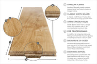 Galleria Professional Solid European Rustic Oak Flooring 18mm x 150mm Natural Brushed & Oiled