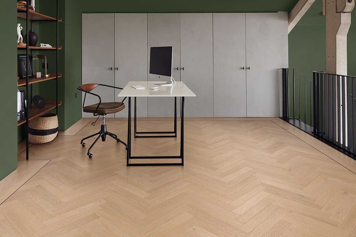 Karndean Art Select Golden Artisan Oak Gluedown Herringbone Luxury Vinyl SM-RL31