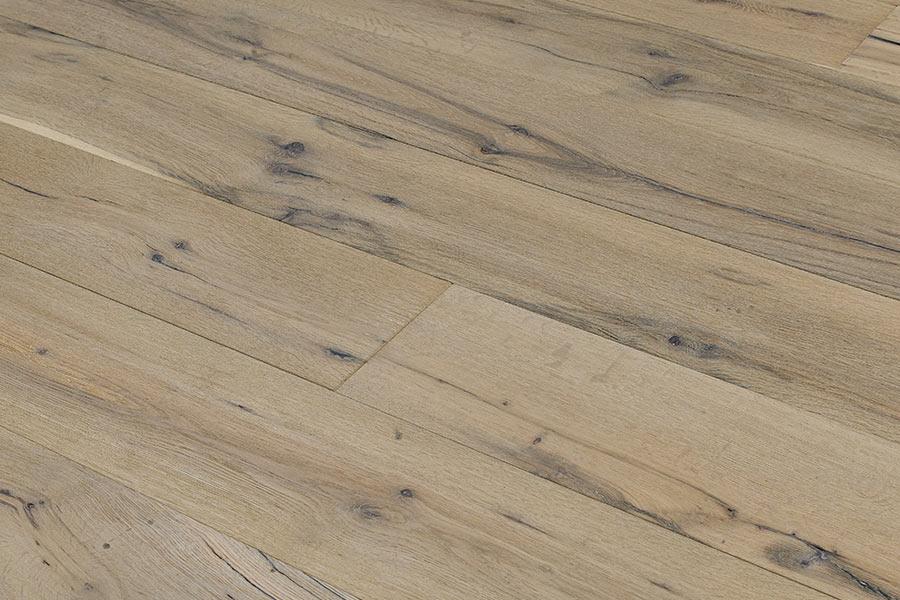 Galleria Professional Distressed Extra Rustic Engineered Oak Flooring 14mm x 190mm Buttermilk Lacquered