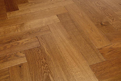 Home Choice Herringbone Engineered European Rustic Oak Flooring 14mm x 130mm Brown Sugar Lacquered