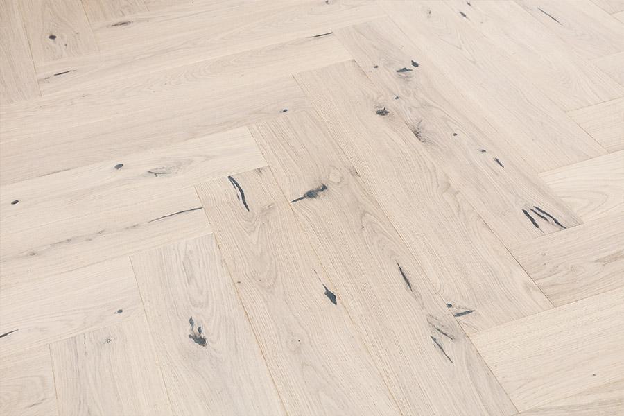 Home Choice Herringbone Engineered European Rustic Oak Flooring 14mm x 130mm Cappuccino Lacquered