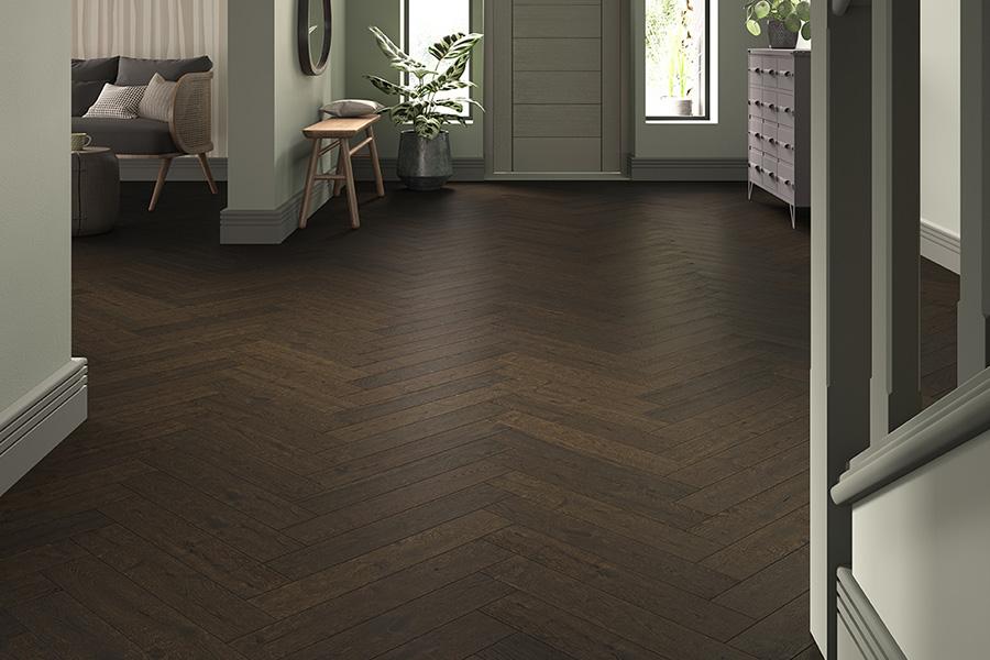 Home Choice Herringbone Engineered Rustic Oak Flooring 14mm x 130mm Marsala Brushed & Lacquered