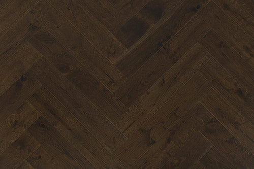 Home Choice Herringbone Engineered Rustic Oak Flooring 14mm x 130mm Marsala Brushed & Lacquered