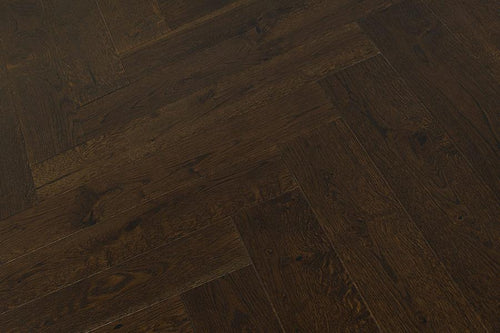 Home Choice Herringbone Engineered Rustic Oak Flooring 14mm x 130mm Marsala Brushed & Lacquered