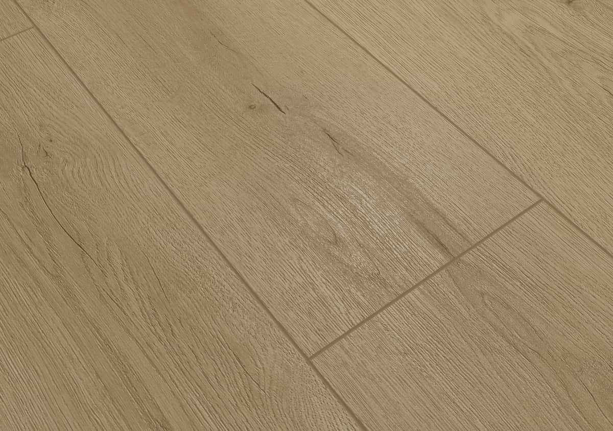 Audacity 12mm Laminate Flooring Light Beige Oak Built-in Underlay