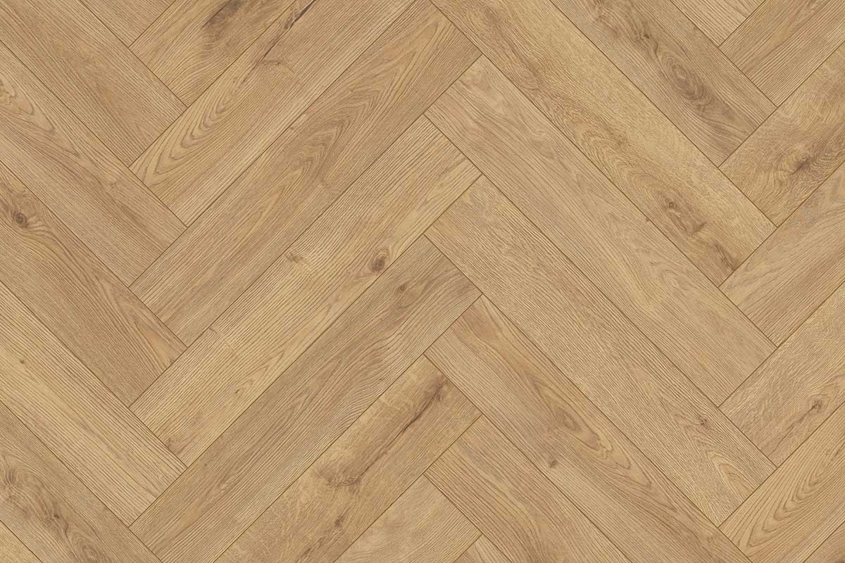 Series Woods 8mm Herringbone Laminate Flooring Sand Oak