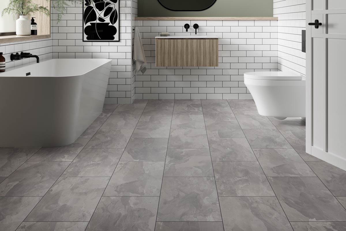 Aqualock 8mm Laminate Tile Silver Steel LAM-TL-8-724