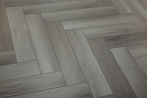 Audacity Antique Grey Oak Herringbone Rigid Core Click Luxury Vinyl Flooring