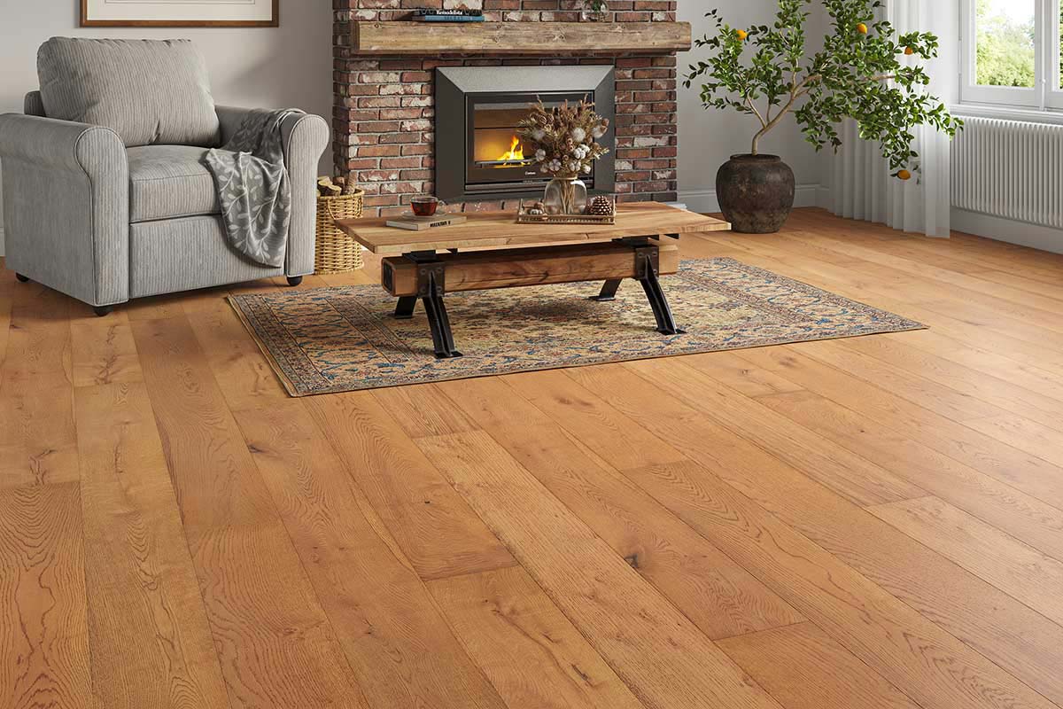 Galleria Engineered Rustic Oak Flooring 20mm x 190mm Conrad Brushed UV Lacquered