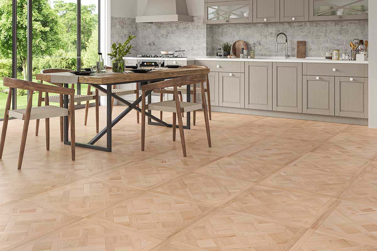 Galleria Professional Engineered Oak Versailles Flooring 14mm x 600mm Amelie Unfinished