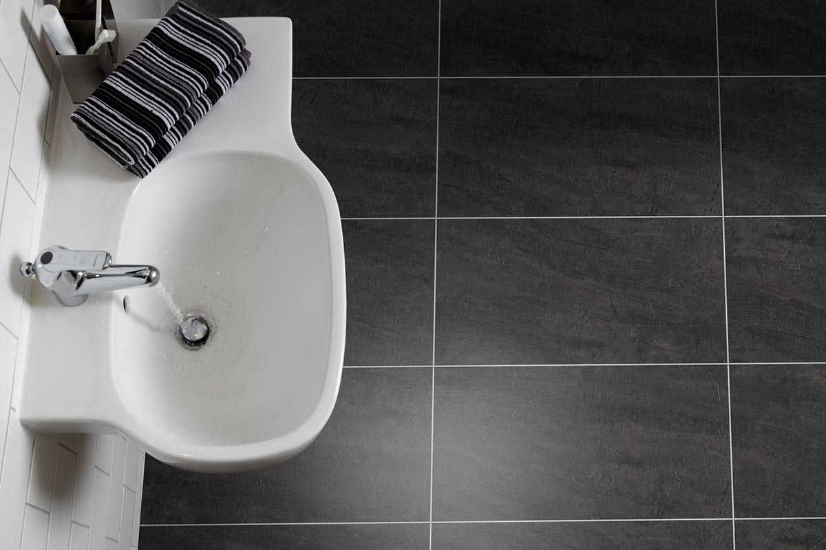 Polyflor Colonia PUR Welsh Raven Slate Gluedown Luxury Vinyl Tile 4535