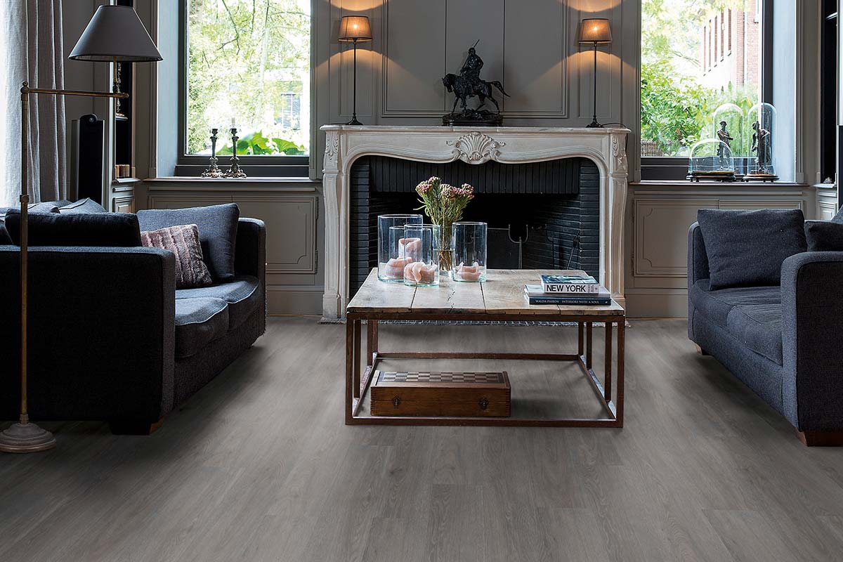 Quick-Step Blos Silk Oak Dark Grey Click Vinyl Built-in Underlay AVSPU40060