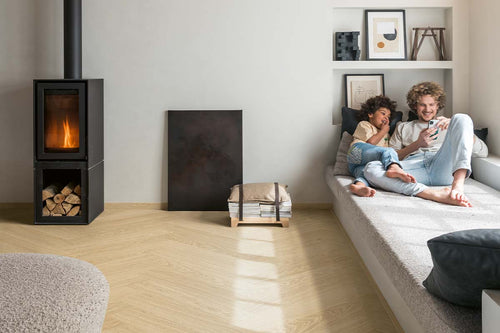 Quick-Step Ciro Pure Oak Blush Herringbone Click Vinyl Built-in Underlay